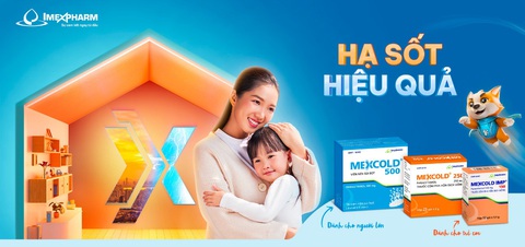 Trang bị thuốc hạ sốt cho những chuyến du lịch- Ảnh 3. Sản phẩm hiện có viên sủi Mexcold 500 cho người lớn và cốm hòa tan Mexcold IMP 150 và 250 cho trẻ em.