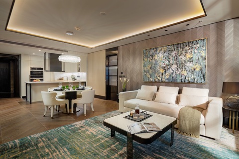 Khai trương khu căn hộ hàng hiệu The Ritz-Carlton Residences, Hanoi- Ảnh 2. Bên trong căn hộ hàng hiệu Ritz-Carlton được trang bị nội thất đầy đủ. Ảnh: Masterise Homes