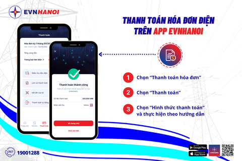Cách thanh toán hóa đơn điện qua App EVNHANOI Cách thanh toán hóa đơn điện qua app EVNHANOI