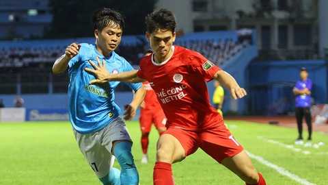 Buồn cho bóng đá Khánh Hòa- Ảnh 1. CLB Khánh Hòa trong trận thua Thể Công - Viettel ở vòng 20 V-League 2023 - 2024 - Ảnh: VPF