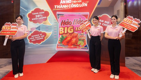 Buổi ra mắt mì Hảo Hảo BIG 100g. Ảnh: Đ.H Buổi ra mắt mì Hảo Hảo BIG 100g. Ảnh: Đ.H