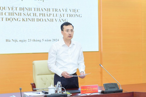 4 công ty vàng và 2 ngân hàng sẽ bị thanh tra về kinh doanh vàng- Ảnh 2. Phó thống đốc Ngân hàng Nhà nước Phạm Quang Dũng - Ảnh: NHNN