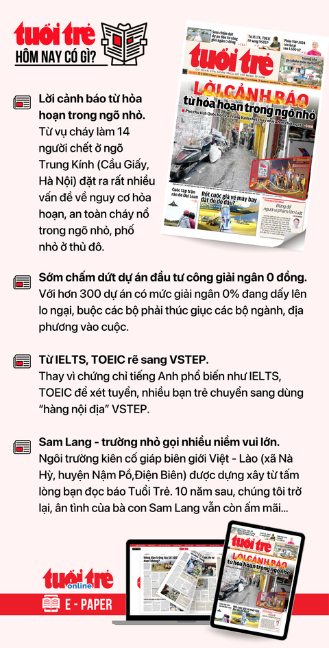 Tin tức sáng 25-5: Sớm ban hành quy định giá đất mới; Hôm nay xác định xong danh tính nạn nhân cháy- Ảnh 3. Tin tức đáng chú ý trên Tuổi Trẻ nhật báo ngày 25-5. Để đọc Tuổi Trẻ báo in phiên bản E-paper, mời bạn đăng ký Tuổi Trẻ Sao TẠI ĐÂY