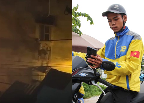 Thanh niên đập tường cứu người: Đập đến trật khớp tay, không nhớ bao nhiêu nhát búa- Ảnh 1. Đồng Văn Tuấn và giây phút anh đập tường cứu người - Ảnh: Người dân cung cấp - HỒNG QUANG