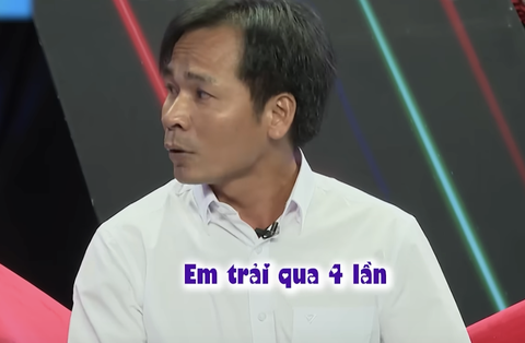 Người đàn ông 4 đời vợ lên chương trình hẹn hò tìm vợ thứ 5- Ảnh 1. Anh Lam tiết lộ có 4 đời vợ khiến MC Quyền Linh và Ngọc Lan giật mình.