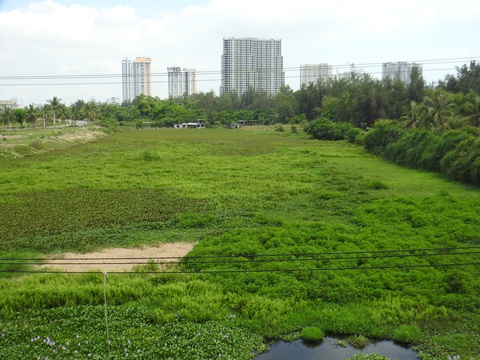 Quảng Nam thúc đẩy khơi thông nhanh sông Cổ Cò - Ảnh 4. Công tác nạo vét, khơi thông sông Cổ Cò đoạn giáp giới với TP Đà Nẵng hiện bị bồi lấp nhưng dự án dừng lại - Ảnh: V.H
