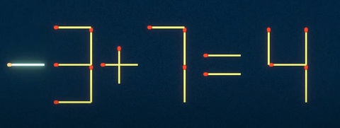 Thử tài IQ: Di chuyển một que diêm để 9+7=4 thành phép tính đúng- Ảnh 2.
