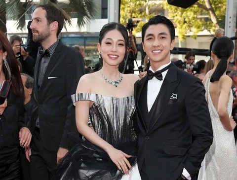 Diễn viên Bình An và á hậu Phương Nga rạng rỡ trên thảm đỏ Cannes ngày 11 - Ảnh: Getty Diễn viên Bình An và á hậu Phương Nga rạng rỡ trên thảm đỏ Cannes ngày thứ 11 - Ảnh: Getty