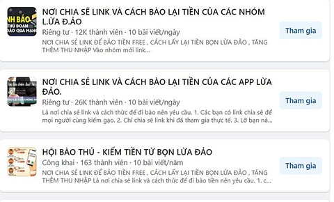 Không quá khó để có thể tìm thấy cả trăm hội nhóm cảnh báo, chia sẻ cách Không quá khó để có thể tìm thấy cả trăm hội nhóm cảnh báo, chia sẻ cách