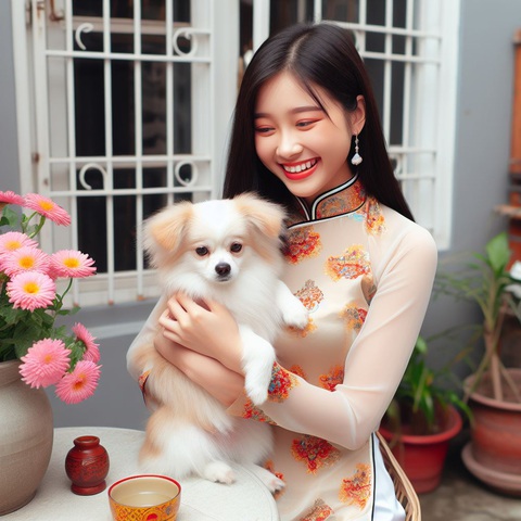 Người trẻ lười kết hôn: Truyền thống 'trai lớn lấy vợ, gái lớn gả chồng' có thể bị đảo lộn?- Ảnh 1. Hiện nay có một bộ phận người trẻ không có nhu cầu kết hôn và chọn nuôi thú cưng làm niềm vui - Ảnh: AI minh họa theo nội dung bài viết