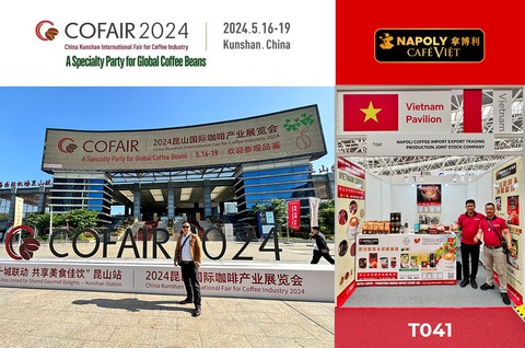 Napoli Coffee tham gia triển lãm Công nghiệp Cà phê Quốc tế Côn Sơn- Ảnh 2. Gian hàng Napoli Coffee tại COFAIR 2024