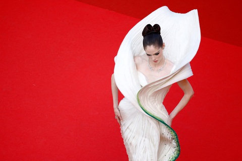 Coco Rocha luôn gây ấn tượng bởi những thiết kế độc lạ, cầu kỳ khi đi thảm đỏ - Ảnh: Reuters Coco Rocha luôn gây ấn tượng bởi những thiết kế độc lạ, cầu kỳ khi đi thảm đỏ - Ảnh: Reuters