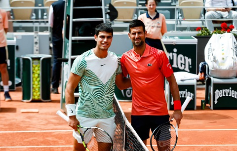 Ai là ứng viên cho chức vô địch Roland Garros?- Ảnh 1. Carlos Alcaraz và Novak Djokovic là những ứng viên sáng giá cho chức vô địch Roland Garros - Ảnh: GETTY