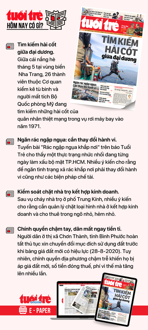 Tin tức chính trên Tuổi Trẻ nhật báo hôm nay 26-5. Để đọc Tuổi Trẻ báo in phiên bản E-paper, mời bạn đăng ký Tuổi Trẻ Sao TẠI ĐÂY Tin tức chính trên Tuổi Trẻ nhật báo hôm nay 26-5. Để đọc Tuổi Trẻ báo in phiên bản E-paper, mời bạn đăng ký Tuổi Trẻ Sao TẠI ĐÂY