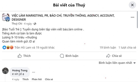 Một thông tin lừa đảo tuyển dụng biên tập viên, phóng viên báo Tuổi Trẻ Một thông tin lừa đảo tuyển dụng biên tập viên, phóng viên báo Tuổi Trẻ