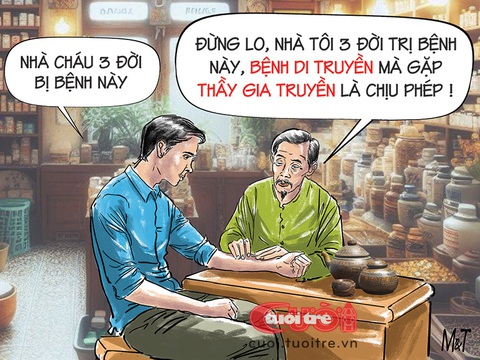 Bệnh gặp đúng thầy- Ảnh 1. Bệnh gặp đúng thầy - Tranh: Đỗ Minh Tuấn