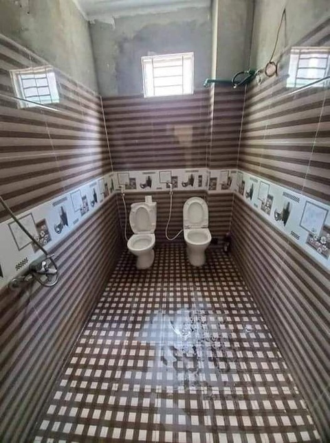 Ảnh vui 27-5: Thanh niên nghe lời bác sĩ cảnh báo- Ảnh 2. WC dành cho đôi bạn thân.