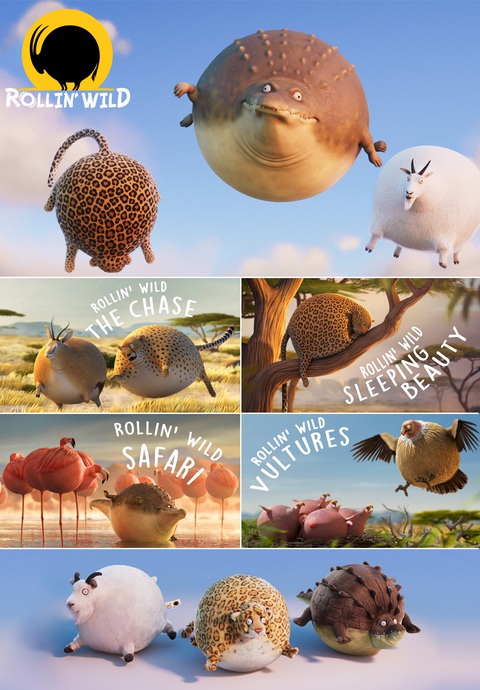 Chú rùa với ‘tâm bất biến’ trong phim hoạt hình mới- Ảnh 1. Rollin' Wild với phong cách hoạt hình đầy màu sắc và các nhân vật tròn xoe đáng yêu.