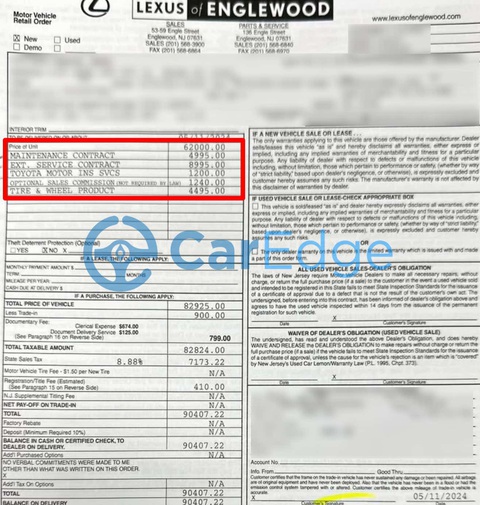 Đại lý Lexus thêm hơn 500 triệu tiền 'lạc', khách né được nhờ đọc kỹ hợp đồng- Ảnh 3. Những khoản phí bất thường trong hợp đồng mua xe - Ảnh: Jalopnik