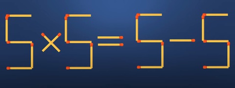 Thử tài IQ: Di chuyển một que diêm để 5x5=5-5 thành phép tính đúng- Ảnh 1.