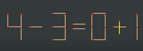 Thử tài IQ: Di chuyển một que diêm để 4-3=8-1 thành phép tính đúng- Ảnh 2.