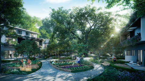 Không gian sống giữa 7 tầng thiên nhiên tại Ecovillage Saigon River- Ảnh 7. Các khu vườn trở thành nơi thư giãn của cư dân sau giờ làm