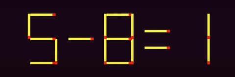 Thử tài IQ: Di chuyển hai que diêm để 5-8=1 thành phép tính đúng- Ảnh 1.