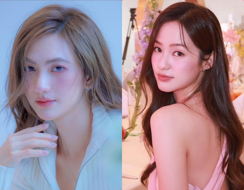 ‘Nàng thơ mới’ của Sơn Tùng lộ diện visual ‘out nét’ vẫn gây bấn loạn- Ảnh 5. Phương Anh Đào (trái) và hot girl nổi tiếng Thái Lan - Pimtha (phải) được dự đoán là nàng thơ mới của Sơn Tùng