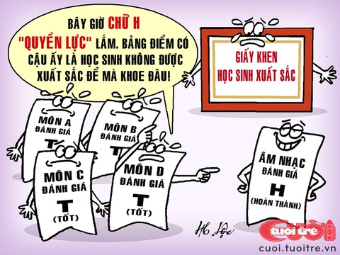Quyền lực của chữ H trong bảng điểm- Ảnh 1. Quyền lực của chữ H trong bảng điểm - Tranh: Hữu Lộc