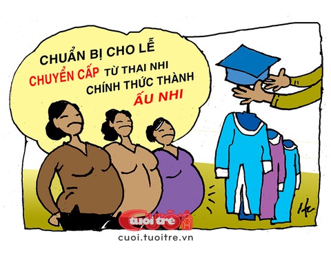 Lễ trưởng thành dành cho... bà bầu- Ảnh 1. Lễ trưởng thành dành cho... bà bầu - Tranh: Hà Huy Chương