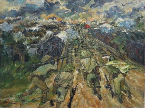 Tác phẩm Mường Thanh 7-5-1954, Đoàn Văn Thân sáng tác năm 2001 Tác phẩm Mường Thanh 7-5-1954, Đoàn Văn Thân sáng tác năm 2001