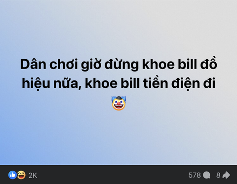 Rộ trend 'khoe bill tiền điện tháng này' - bạn đã 'đu' chưa?- Ảnh 1. Đồ hiệu ư? Chẳng là cái gì so với bill tiền điện đang