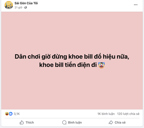 Rộ 'trend' khoe hóa đơn tiền điện tháng 4- Ảnh 1. Cư dân mạng than trời vì tiền điện tăng