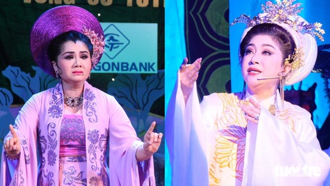 Trong lần trở lại của vở Đêm trước ngày hoàng đạo tới đây, nghệ sĩ Tú Sương (trái) sẽ thể hiện nhân vật Thần phi Nguyễn Thị Anh thay đàn chị Thoại Mỹ - Ảnh: LINH ĐOAN Trong lần trở lại của vở Đêm trước ngày hoàng đạo tới đây, nghệ sĩ Tú Sương (trái) sẽ thể hiện nhân vật Thần phi Nguyễn Thị Anh thay đàn chị Thoại Mỹ - Ảnh: LINH ĐOAN