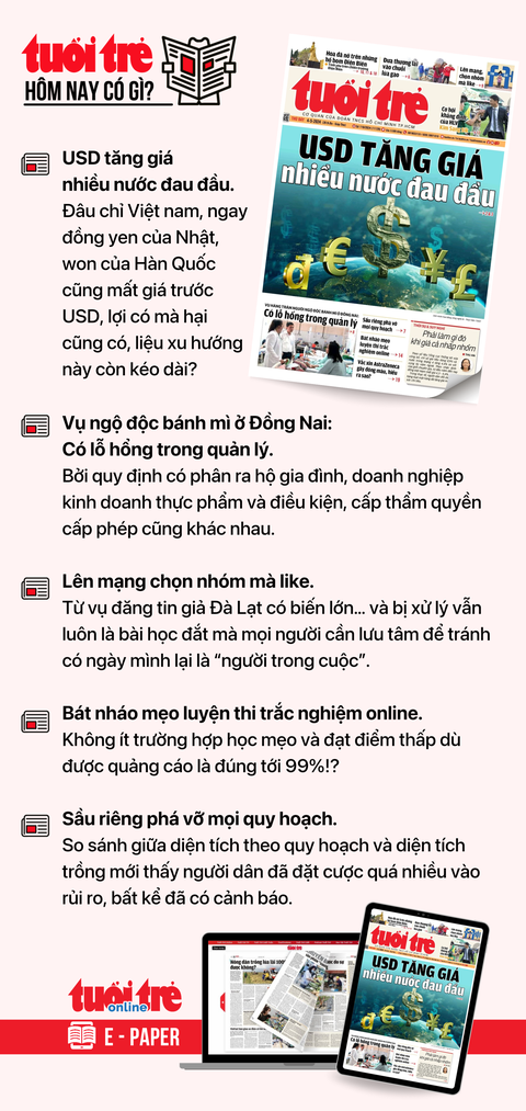 Tin tức sáng 4-5: 'Sổ đỏ' theo Luật Đất đai mới gồm những nội dung nào?- Ảnh 3. Tin tức đáng chú ý trên Tuổi Trẻ nhật báo ngày 4-5. Để đọc Tuổi Trẻ báo in phiên bản E-paper, mời bạn đăng ký Tuổi Trẻ Sao TẠI ĐÂY
