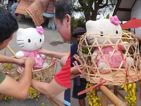 Mèo Kitty trong một lễ hội cầu mưa năm 2019 - Ảnh: X Mèo Kitty trong một lễ hội cầu mưa năm 2019 - Ảnh: TNews