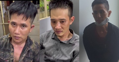Vụ shipper bị trộm xe máy cùng 81 đơn hàng: Hai anh em ruột đi trộm khai gì?- Ảnh 1. Huy, Hoàng, Quang (từ trái qua) bị bắt - Ảnh: Công an cung cấp