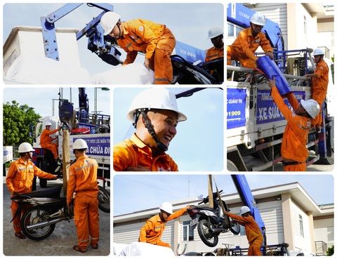 PC Quảng Trị ‘chia lửa’ cùng dự án 500kV mạch 3 Quảng Trạch - Phố Nối- Ảnh 2. Đội xung kích PC Quảng Trị thể hiện quyết tâm hỗ trợ thi công dự án