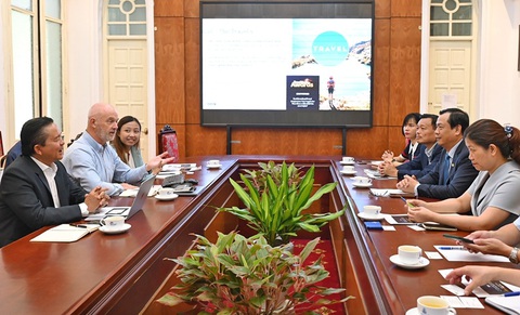 BBC đề xuất sản xuất chương trình truyền hình giới thiệu du lịch Việt Nam- Ảnh 1. Đại diện BBC Studios làm việc với Cục Du lịch quốc gia Việt Nam ngày 28-5 - Ảnh: Cục Du lịch quốc gia Việt Nam