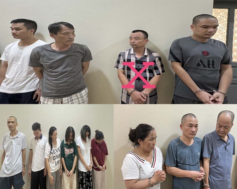 Đánh bạc bằng mua bán lô đề qua nhóm Zalo- Ảnh 1. Các nghi phạm trong nhóm đánh bạc vừa bị công an bắt giữ - Ảnh: Công an tỉnh Thanh Hóa cung cấp