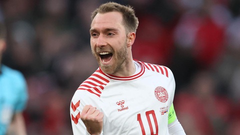 Cầu thủ đột quỵ ở Euro 2020 trở lại thần kỳ dự Euro 2024- Ảnh 1. Eriksen trở lại thần kỳ trong đội hình tuyển Đan Mạch tại Euro 2024 - Ảnh: GETTY
