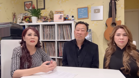 Nhạc sĩ Lê Quang (giữa) cùng vợ Cam Lê (phải) và người bạn tên Khanh trong chương trình - Ảnh: YouTube nhân vật Nhạc sĩ Lê Quang (giữa) cùng vợ Cam Thơ (phải) và người bạn tên Khanh trong chương trình Chuyện 23 năm giờ Lê Quang mới kể- Ảnh: YouTube nhân vật