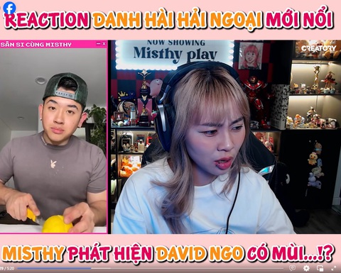 Streamer Misthy làm video reaction liên quan đến David Ngo - Ảnh chụp màn hình Streamer Misthy làm video reaction liên quan đến David Ngo - Ảnh chụp màn hình