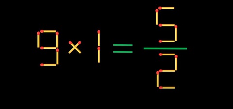 Thử tài IQ: Di chuyển một que diêm để 9x1=5/2 thành phép tính đúng- Ảnh 1.