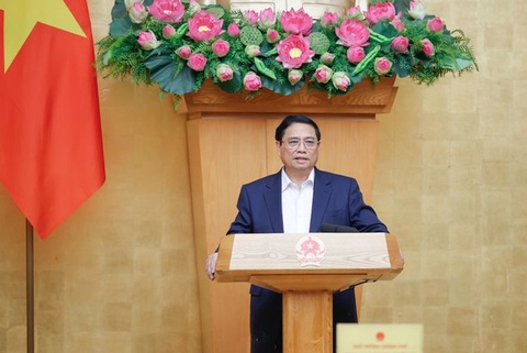 Nguyên nhân tỉ giá tăng gần 5%, giá vàng tăng 29% so với năm ngoái- Ảnh 2. Thủ tướng Phạm Minh Chính chủ trì phiên họp - Ảnh: VGP