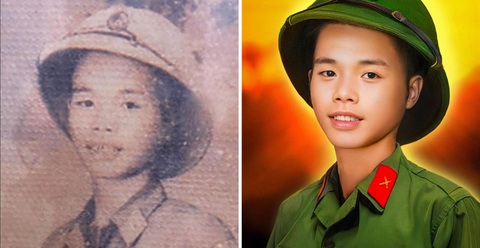 Phục dựng ảnh những anh hùng Điện Biên Phủ, nhóm bạn trẻ muốn nói lời tri ân- Ảnh 4. Chân dung liệt sĩ Nguyễn Thế Lửu - hy sinh trong chiến dịch Mậu Thân 1968 được Team Lee phục dựng, gửi đến gia đình anh