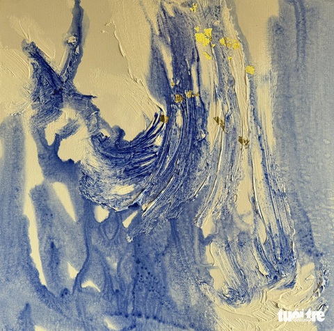 Ngắm Mây Miền 'trôi' đến Đà Lạt- Ảnh 6. Mây Miền 6 _ Acrylic trên toan - 99x99 (2024)
