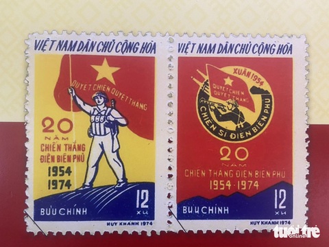 Bộ tem kỷ niệm 20 năm Chiến thắng Điện Biên Phủ - Ảnh: T.ĐIỂU Bộ tem kỷ niệm 20 năm Chiến thắng Điện Biên Phủ