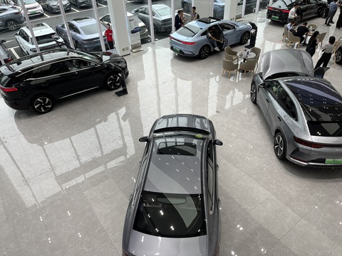 Hãng xe điện lớn nhất thế giới khai trương 15 showroom tại Việt Nam, kỳ vọng bán như tại Thái Lan- Ảnh 3. BYD có rất nhiều mẫu xe điện và xe lai (xăng - điện) đang bày bán tại các showroom. Ảnh chụp tại một showroom của BYD tại Thâm Quyến, Trung Quốc - Ảnh: TRẦN MẠNH