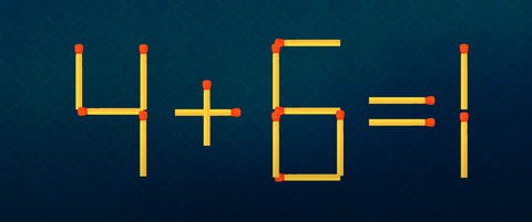 Thử tài IQ: Di chuyển một que diêm để 4+6=1 thành phép tính đúng- Ảnh 1.
